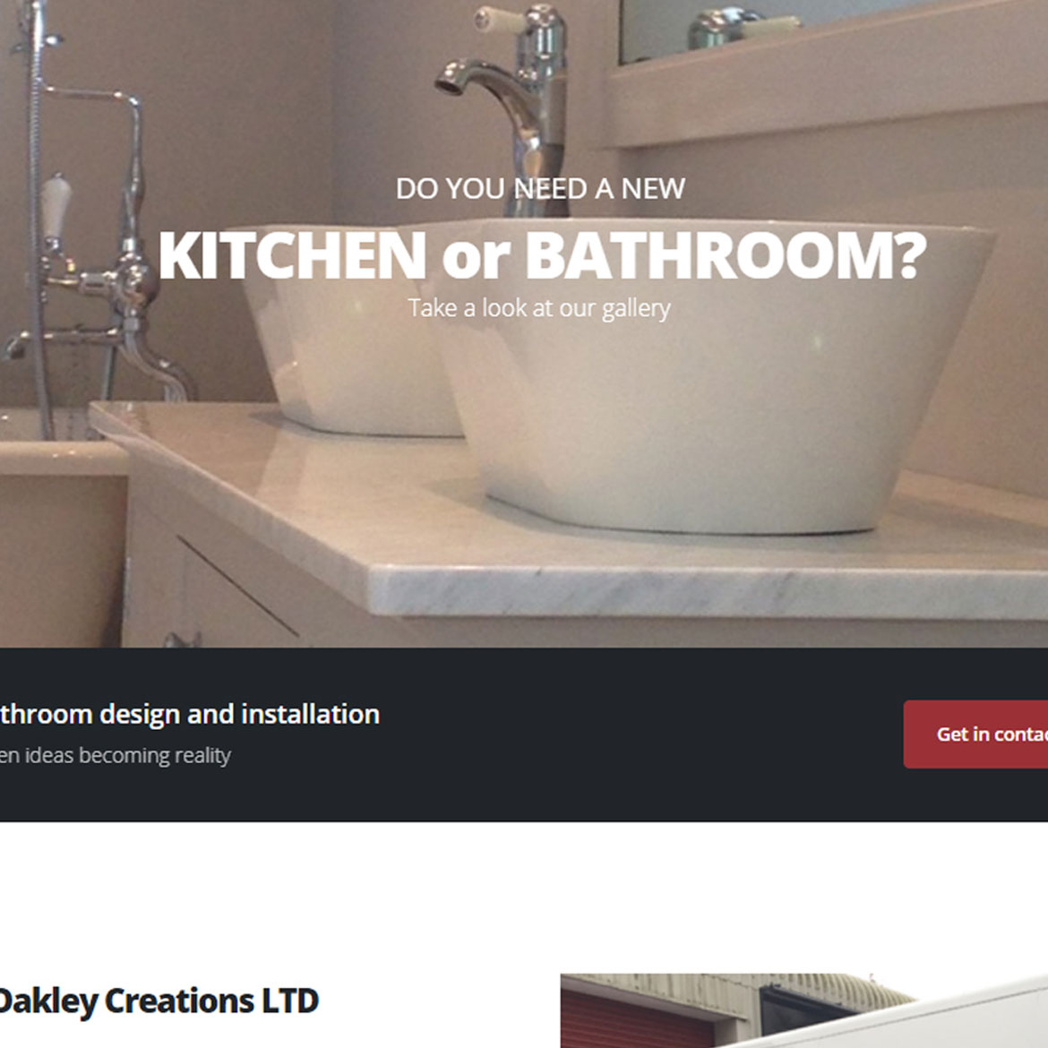 Kitchen and bathroom website design